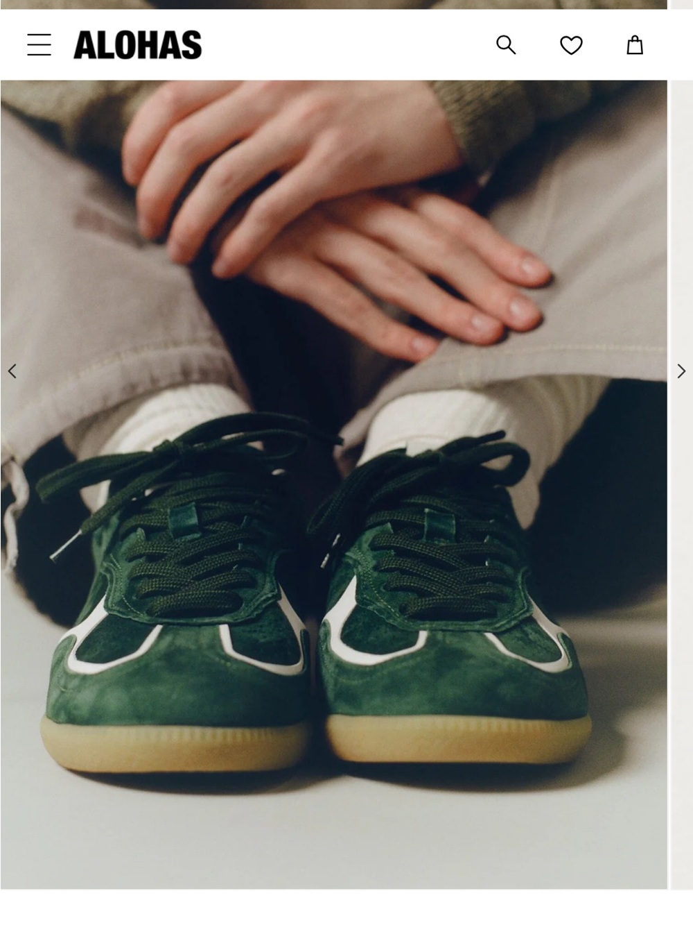 ALOHAS TB.490 Rife Forest Green Suede Leather Sneakers Gum Sole EU 41/US 10-10.5